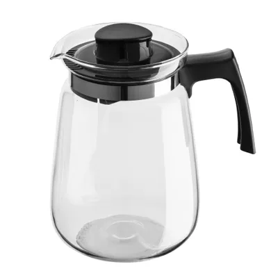 Altom Design, dzbanek szklany do gorących napojów, czarny, 1,5l