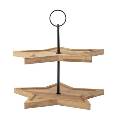 Altom Design, etażerka bambusowa w kształcie gwiazdki, 25-25-23 cm