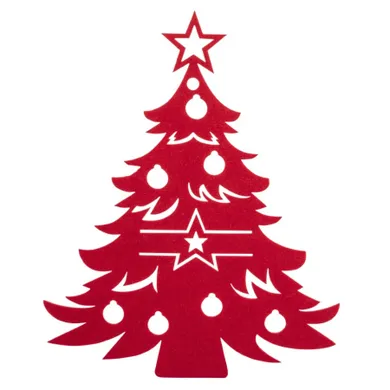 Altom Design, etui filcowe na sztućce, 21-17 cm, zestaw, 4 szt. czerwona choinka