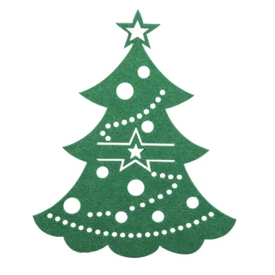 Altom Design, etui filcowe na sztućce, 21-17 cm, zestaw, 4 szt. zielona choinka