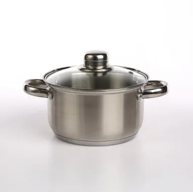 Altom Design, Fabio, garnek nierdzewny z pokrywą szklaną, 14 cm