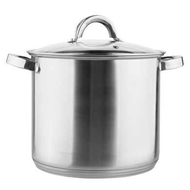 Altom Design, Fabio, garnek wysoki nierdzewny z pokrywą szklaną, 7l, 22 cm