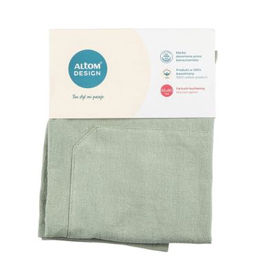 Altom Design, fartuch kuchenny z kieszonką, 100% bawełna, szałwia, 65-80 cm