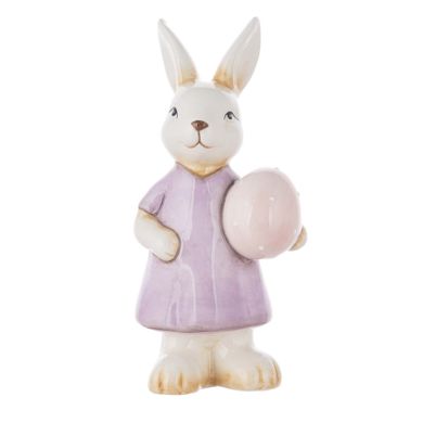 Altom Design, figurka ceramiczna, pani zając, fioletowa sukienka, 8-6,5-16,5 cm
