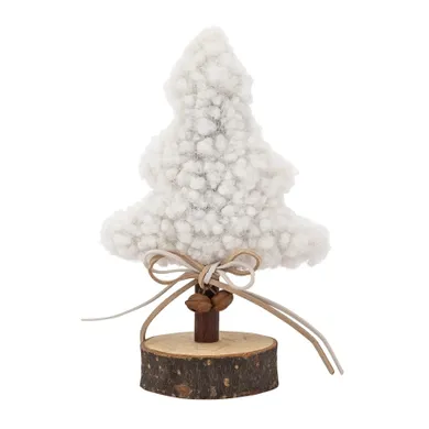 Altom Design, figurka drewniana, choinka boucle, biały, 10-18,5 cm
