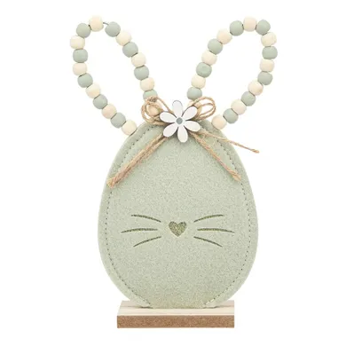 Altom Design, figurka filcowa, zając, zielone koraliki, 11-4-22 cm