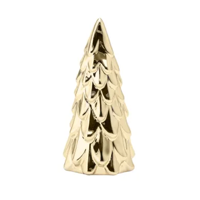 Altom Design, figurka porcelanowa choinka, 6-6-12 cm, złota