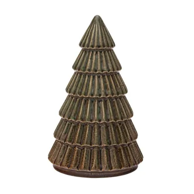 Altom Design, figurka porcelanowa choinka, 9-9-14 cm, brązowo-zielona