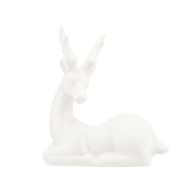Altom Design, figurka porcelanowy renifer, 11-5-12.5 cm, biały