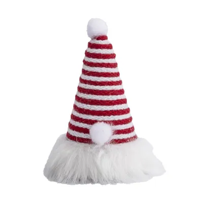 Altom Design, figurka święty mikołaj w jutowej czapce czerwonej, 8,5-8,5-15 cm