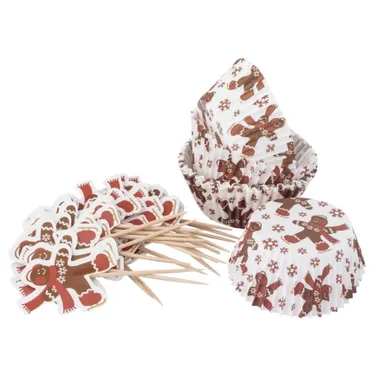 Altom Design, komplet 24 papierowych foremek do babeczek i 24 ozdobnych wykałaczek, ciastuś