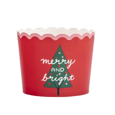 Altom Design, komplet 25 świątecznych papierowych foremek do babeczek, 7-7-5,5 cm, czerwone