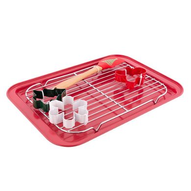 Altom Design, komplet do pieczenia: blacha, krata do studzenia, szpatułka, 3 wykrawacze, święta