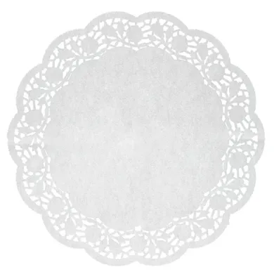 Altom Design, komplet serwetek pod ciasto, okrągłych, papierowych, biały, 35 cm, 8 szt.