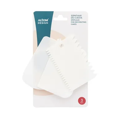 Altom Design, komplet szpatułek do dekoracji tortu, biały, 3 szt.