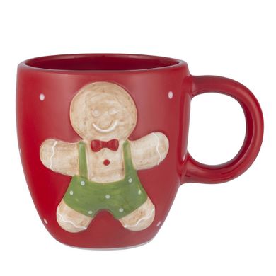 Altom Design, kubek dolomitowy, ciastek, czerwony, 15-11-11 cm