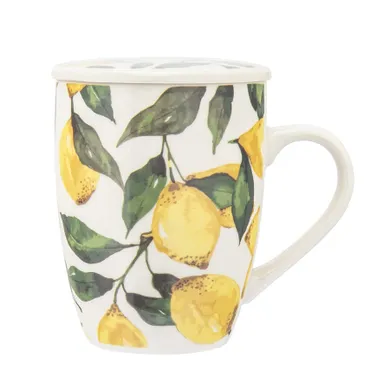 Altom Design, kubek nbc z zaparzaczem i pokrywką w opasce, cytryny, 340 ml