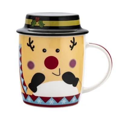 Altom Design, kubek renifer z pokrywką, 400 ml