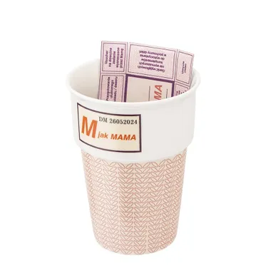 Altom Design, kubek stożek z kartką m jak mama, nbc, 400 ml, color box
