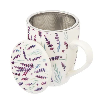 Altom Design, kubek z zaparzaczem i pokrywką, w opasce, nbc, 340 ml, lawenda