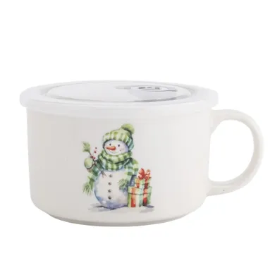 Altom Design, lunchbox z uchem, 800 ml z pokrywką hermetyczną, bałwanek