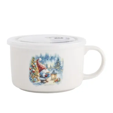 Altom Design, lunchbox z uchem, 800 ml z pokrywką hermetyczną, skrzacie święta