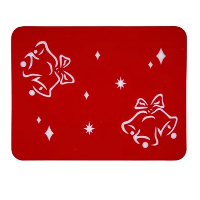 Altom Design, mata filcowa prostokątna, 44-34 cm, dzwoneczki czerwona