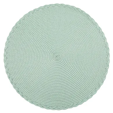 Altom Design, mata stołowa okrągła, miętowa plecionka, 38 cm