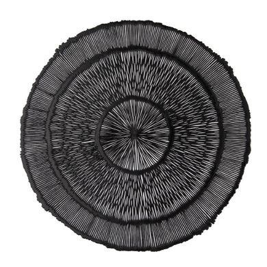 Altom Design, mata stołowa, okrągła pvc, czarna promienie, 38 cm