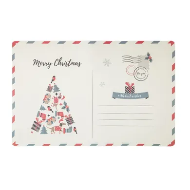 Altom Design, mata stołowa prostokątna, 28-43 cm, Xmas postcard