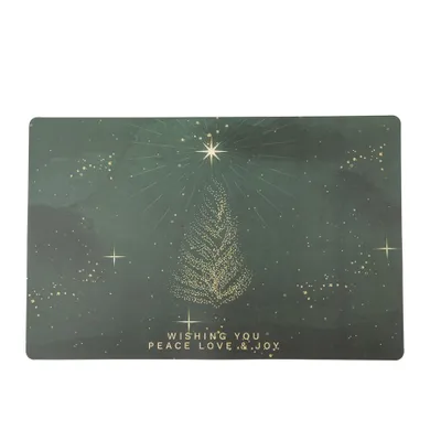 Altom Design, mata stołowa prostokątna, 28-43 cm, złota gwiazdka