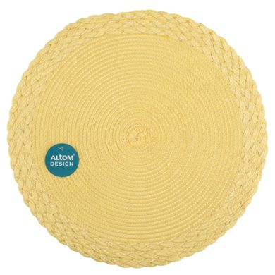 Altom Design, mata stołowa z obszyciem, żółta, 38 cm