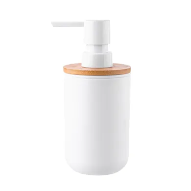 Altom Design, plastikowy dozownik do mydła, z bambusem, 7-7-16 cm