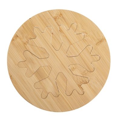 Altom Design, podstawka bambusowa pod gorące naczynia rozkładana, 22-22-1 cm, śnieżynka
