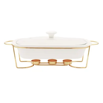 Altom Design, Regular, naczynie do zapiekania na podgrzewaczu, złoty, prostokątne, 1,8l