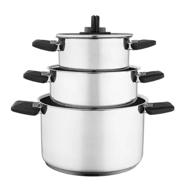 Altom Design, Smart, zestaw garnków nierdzewnych, 16/20/24 cm, 6 elementów