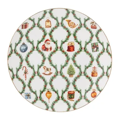 Altom Design, świąteczna girlanda talerz deserowy, 20 cm