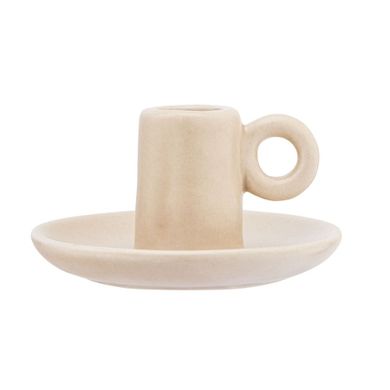 Altom Design, świecznik dolomitowy matowy na cienką świecę, brązowy, 10-10-5 cm