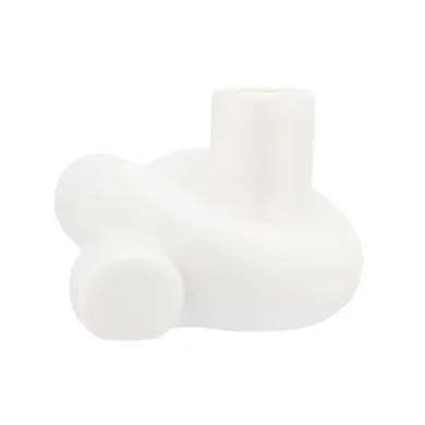 Altom Design, świecznik porcelanowy matowy na cienką świecę, biały, 9,5-9-7 cm