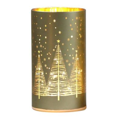 Altom Design, szklana latarnia LED z timerem, gwiazdki, złoty, 9-14 cm