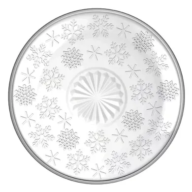 Altom Design, talerz szklany, średnica 17.5 cm, śnieżynki