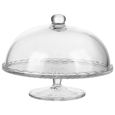 Altom Design, Venus, patera szklana z kloszem na stopce, 28 cm