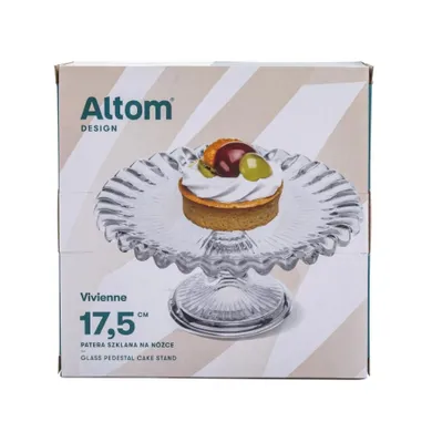 Altom Design, Vivienne, patera szklana na nóżce, 17,5 cm