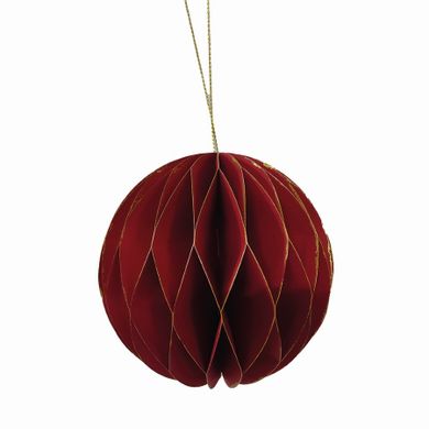 Altom Design, zawieszka papierowa bombka 3D, 10-10 cm, czerwona