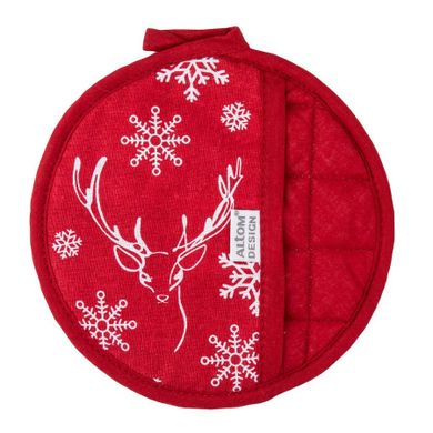 Altom Design, Zimowe marzenia, łapka kuchenna, średnica 18 cm, 100% bawełna