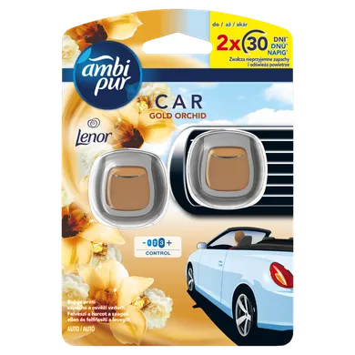 Ambi Pur, Car Gold Orchid, samochodowy odświeżacz powietrza, klips, 2 szt.