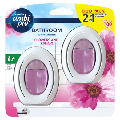 Ambi Pur, Flowers and Spring, odświeżacz powietrza do łazienki, 2 szt.