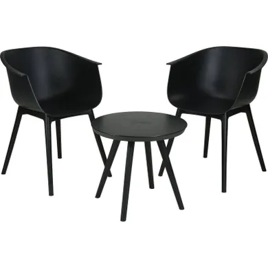 Ambiance, czarny zestaw mebli ogrodowych, krzesła ze stolikiem