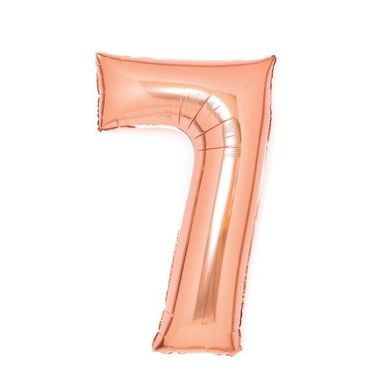 Amscan, balon foliowy, cyfra 7, różowe złoto, 45-66 cm
