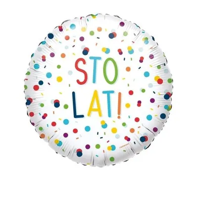 Amscan, balon foliowy Standard EU Confetti Birthday Sto Lat, okrągły